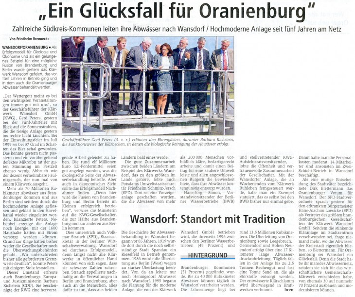 Oranienburger Generalanzeiger 24.08.2004